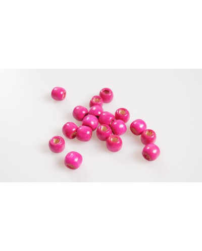 Koraliki Drewniane 12mm Fuksja